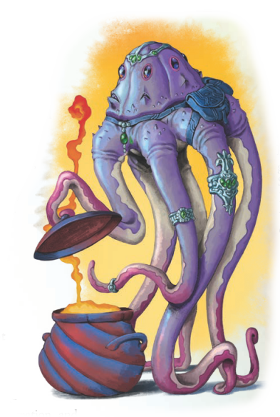Un des peuples xeno (morpho de pieuvre) dans The Chronicles of Future Earth RPG (jdr) de Sarah Newton, motorisé par FATE RPG